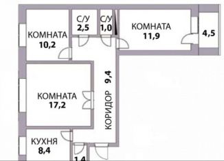 Продается трехкомнатная квартира, 90.2 м2, Москва, улица Зорге, 9к2, станция Хорошёво