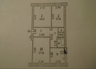 Продам трехкомнатную квартиру, 70.4 м2, Липецк