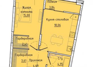 Продажа 1-комнатной квартиры, 50.8 м2, Екатеринбург, Машинная улица, 1В/3, ЖК Клевер Парк