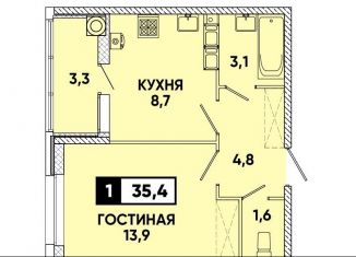 Продажа однокомнатной квартиры, 35 м2, Ставрополь, Ленинский район, площадь Ленина