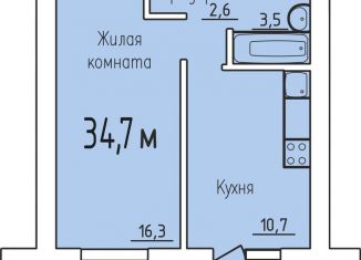 1-ком. квартира на продажу, 34.7 м2, Калуга, деревня Верховая, 136, Ленинский округ