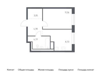 1-комнатная квартира на продажу, 33 м2, деревня Лаголово, жилой комплекс Квартал Лаголово, 1