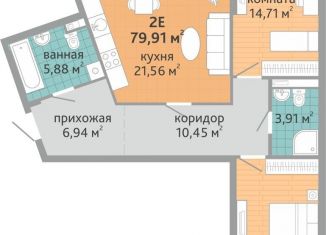 Продается 2-ком. квартира, 79.9 м2, Екатеринбург, метро Геологическая