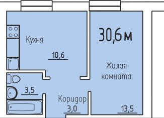 2-комнатная квартира на продажу, 30.6 м2, Калуга, деревня Верховая, 137, Ленинский округ