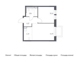 Продается 1-комнатная квартира, 38.2 м2, Московская область, жилой комплекс Новое Видное, 15