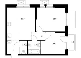 Продам 2-комнатную квартиру, 52.6 м2, Тюмень, ЖК Озёрный Парк, Полевая улица, 117к8