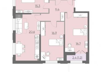 Продам трехкомнатную квартиру, 83.7 м2, Санкт-Петербург, ЖК Цивилизация на Неве