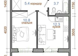 Продаю однокомнатную квартиру, 41.3 м2, рабочий поселок Маркова, жилой комплекс Ботаника, 6, ЖК Ботаника