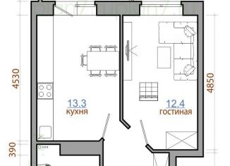 Продам 1-комнатную квартиру, 41.5 м2, рабочий поселок Маркова, жилой комплекс Ботаника, 11, ЖК Ботаника