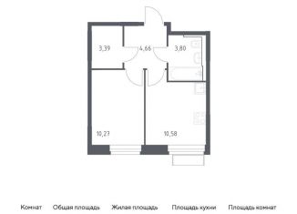 1-ком. квартира на продажу, 32.7 м2, Московская область, жилой комплекс Квартал Строгино, к2