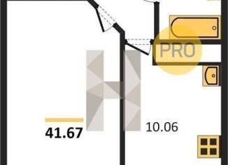 Продам однокомнатную квартиру, 41.7 м2, Воронеж, улица Суворова, 122В, ЖК Берег