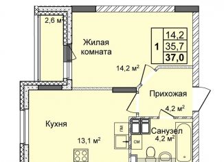 Однокомнатная квартира на продажу, 37 м2, Нижний Новгород, улица Коперника, 1А, метро Буревестник