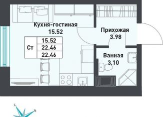 Продается квартира студия, 22.5 м2, городской посёлок имени Свердлова