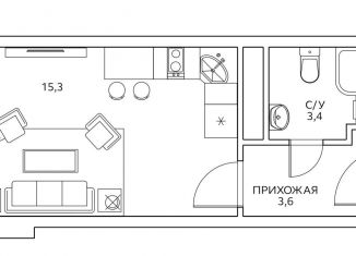 Квартира на продажу студия, 22.3 м2, Москва, улица Маргелова, 3к4, Хорошевский район