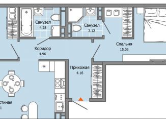 3-комнатная квартира на продажу, 67 м2, Ульяновск, Засвияжский район, жилой комплекс Город Новаторов, 2