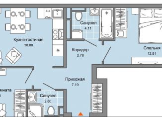 Продам трехкомнатную квартиру, 61 м2, Ульяновская область, жилой комплекс Светлые кварталы, 2