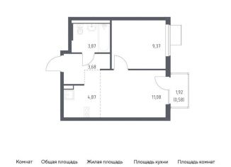 Продаю однокомнатную квартиру, 33.5 м2, Московская область, жилой комплекс Горки Парк, 6.2