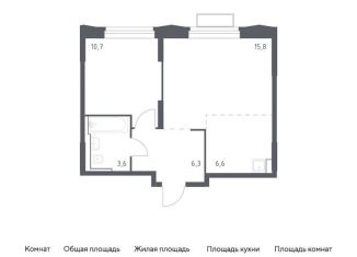 Продаю однокомнатную квартиру, 43 м2, Московская область, жилой комплекс Квартал Строгино, к1