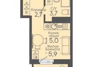 Продам квартиру студию, 19 м2, Екатеринбург, Новосинарский бульвар, 6