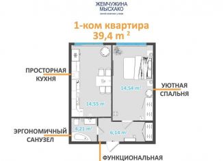 Продается 1-комнатная квартира, 40.5 м2, село Мысхако, Шоссейная улица, 27
