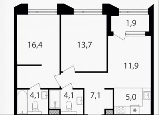 Продам двухкомнатную квартиру, 64.2 м2, Москва, жилой комплекс Петровский Парк 2, к1, Савёловский район