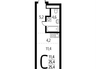 Квартира на продажу студия, 25.4 м2, Москва, микрорайон Центральный, к9/1.1