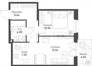 Продается 2-ком. квартира, 44.6 м2, Казань, Ново-Савиновский район, улица Гаврилова, 5Бк1