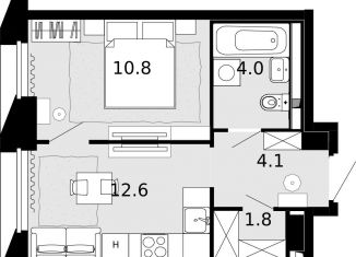 1-ком. квартира на продажу, 33.3 м2, посёлок Коммунарка