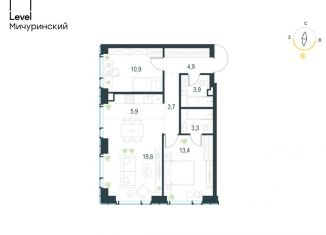 Продаю 3-комнатную квартиру, 65.6 м2, Москва, жилой комплекс Левел Мичуринский, к3