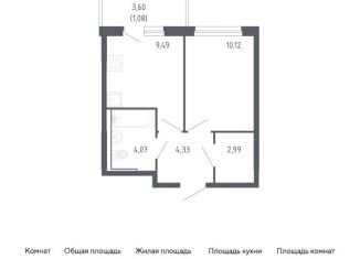 Продается 1-ком. квартира, 32.1 м2, Тюменская область, жилой комплекс Чаркова 72, 2.1
