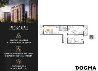 Продажа 2-комнатной квартиры, 68.9 м2, Краснодар, микрорайон Черемушки