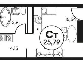 Квартира на продажу студия, 26 м2, Ростов-на-Дону