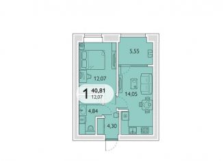 Продажа 1-комнатной квартиры, 40.8 м2, посёлок Мичуринский, микрорайон Мегаполис-Парк, 23к2