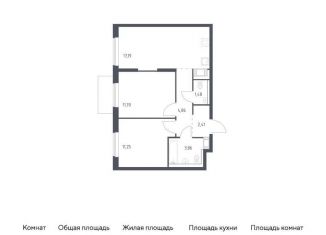 Двухкомнатная квартира на продажу, 52.8 м2, Ленинградская область
