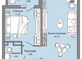 Продажа 2-ком. квартиры, 46 м2, Ульяновск, жилой комплекс Ультраград, 2, Засвияжский район