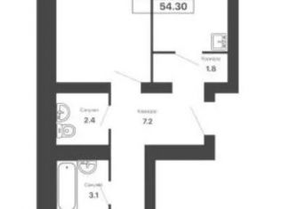 Продается двухкомнатная квартира, 54.3 м2, Самара, метро Безымянка, проспект Карла Маркса, 313