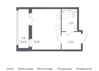 Продажа квартиры студии, 26 м2, деревня Новосаратовка