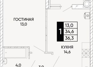 Продажа 1-ком. квартиры, 36.3 м2, Ростовская область