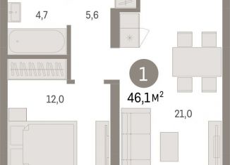 Продам 2-комнатную квартиру, 46.1 м2, Новосибирская область