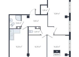 Продажа 3-комнатной квартиры, 76.3 м2, Мурино, улица Шоссе в Лаврики, 64к4, ЖК Ромашки