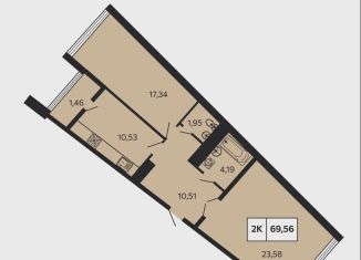 Продажа двухкомнатной квартиры, 69.6 м2, Сочи