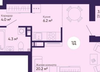 Продам однокомнатную квартиру, 35.9 м2, Екатеринбург, Железнодорожный район