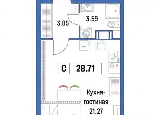 Продажа квартиры студии, 28.7 м2, Мурино, ЖК Урбанист