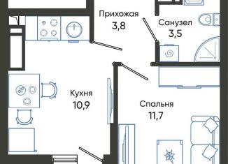 1-комнатная квартира на продажу, 31.4 м2, Новороссийск