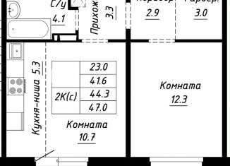 Продаю двухкомнатную квартиру, 44.3 м2, Алтайский край