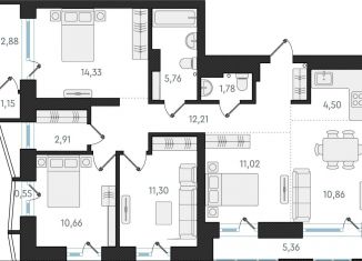 Продается четырехкомнатная квартира, 85.3 м2, Новосибирская область, жилой комплекс Русское солнце, 5