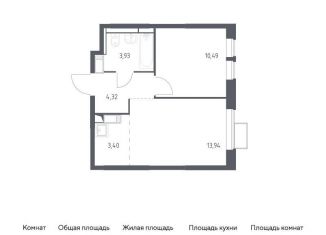 Продается 1-ком. квартира, 36.1 м2, деревня Путилково, ЖК Большое Путилково