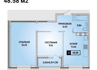 Продаю двухкомнатную квартиру, 48.6 м2, Краснодарский край