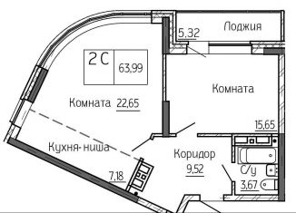 Двухкомнатная квартира на продажу, 64 м2, Новосибирск, метро Речной вокзал, Ипподромская улица, 1С