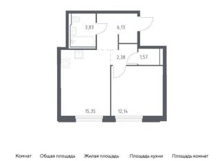 Продажа 1-комнатной квартиры, 41.4 м2, Москва, район Бирюлёво Восточное, жилой комплекс Квартал Герцена, к2